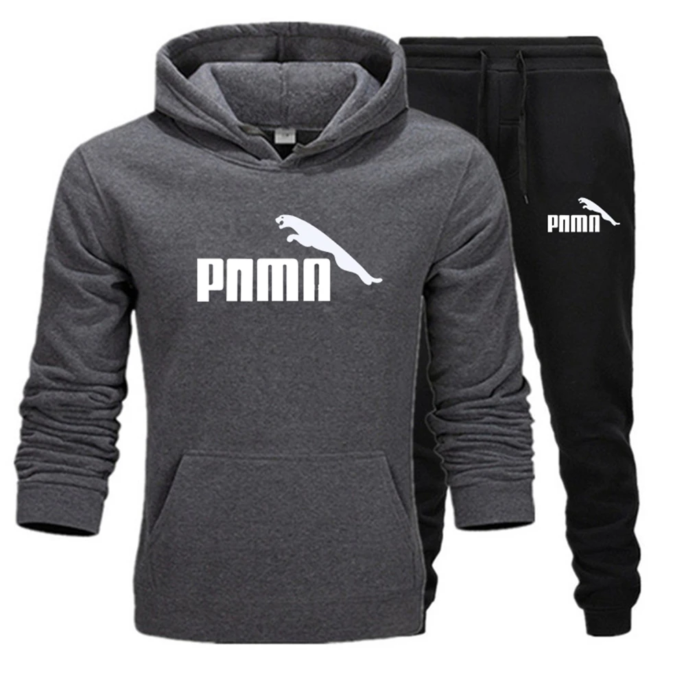 

Men Hoodie And Pants Suit Outerwear Pullover Cappuccio Fleece Pants Cotton 2 Pieces A Variety Of Solid Color Printing Sportswear