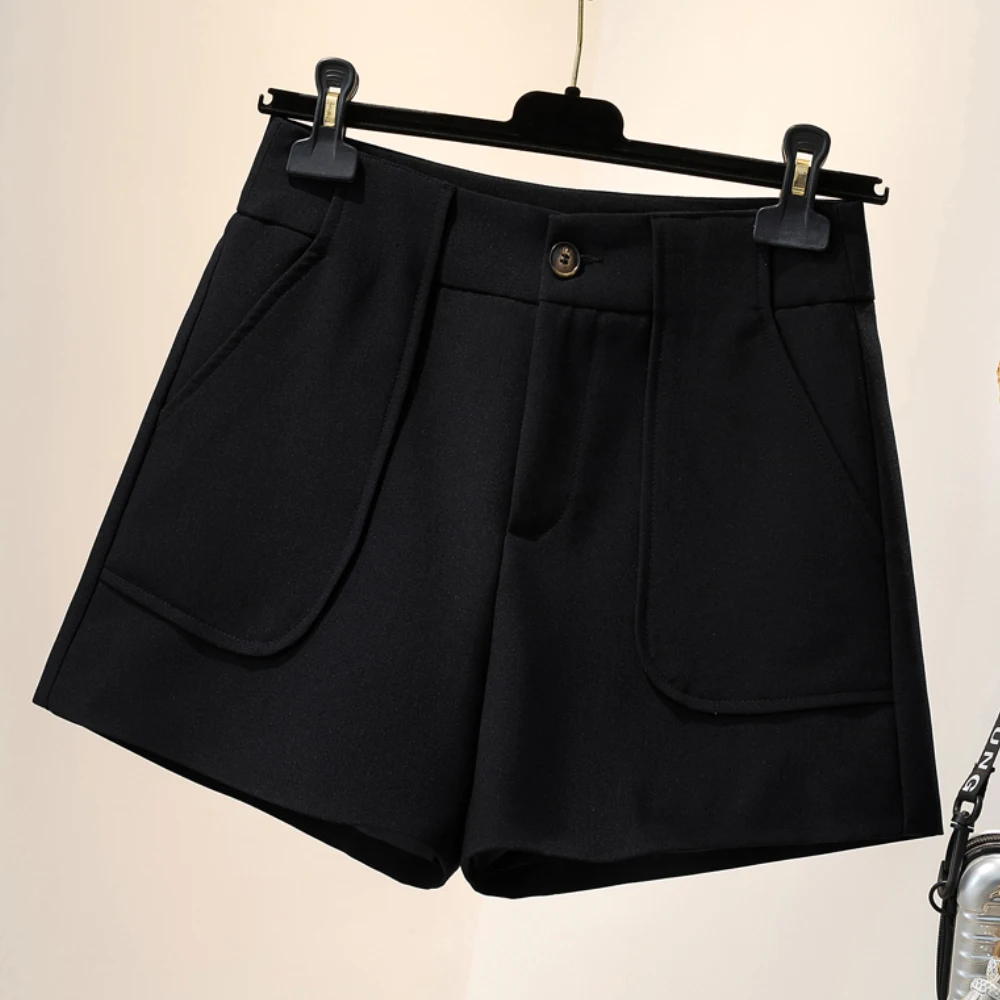 

Новинка весна-осень 2021 женские шорты большого размера Простые повседневные широкие брюки с высокой талией подходят ко всему