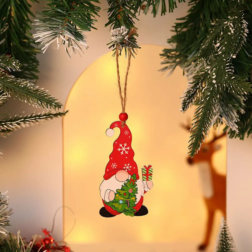 

2022 Nieuwe Jaar Geschenken Kerstcadeau Gnome Santa Houten Hanger Xmas Diy Kerst Decoraties Voor Huis Navidad Ornamenten Noel