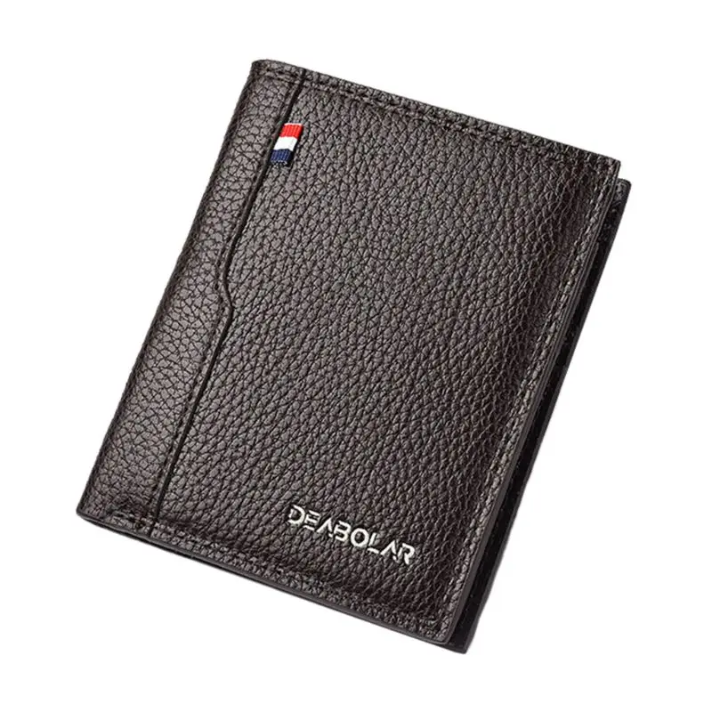 3TT701899-CF2 Мужской короткий кошелек из искусственной кожи, держатель для кредитных карт, водительская лицензия, клатч, двойной карман, кошелек F42A - Цвет: 3TT701899-CF2