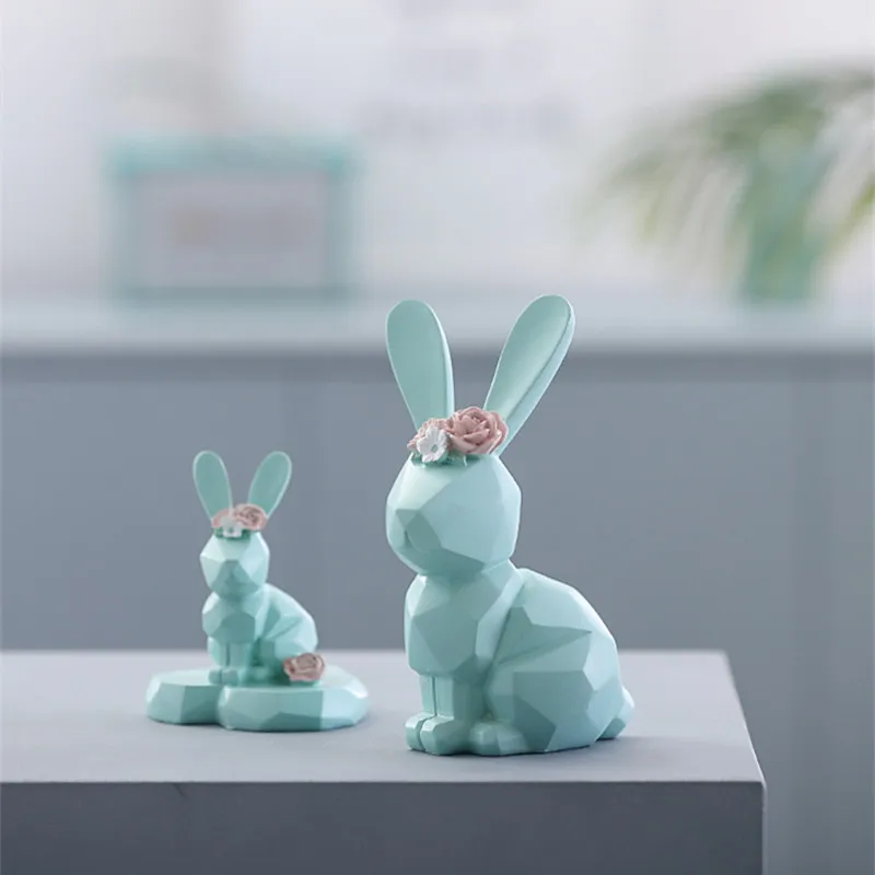 WU CHEN длинная Милая современная абстрактная статуя кролика Фортуны украшение из