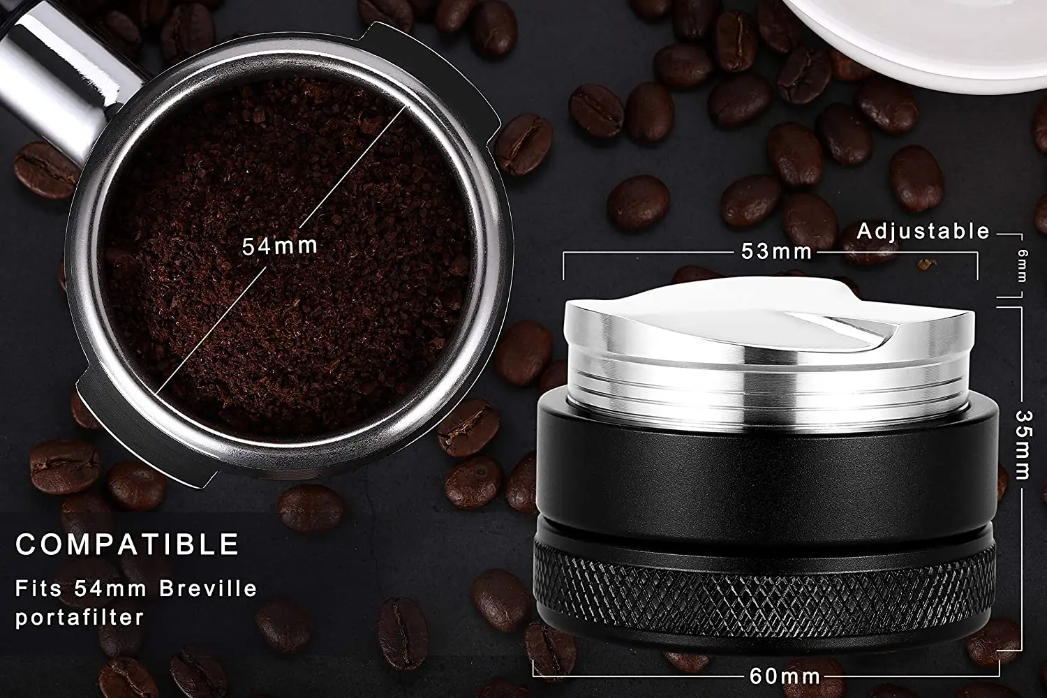 53 мм кофейный скрыватель с тремя наклонами дистрибьютор для кофе эспрессо