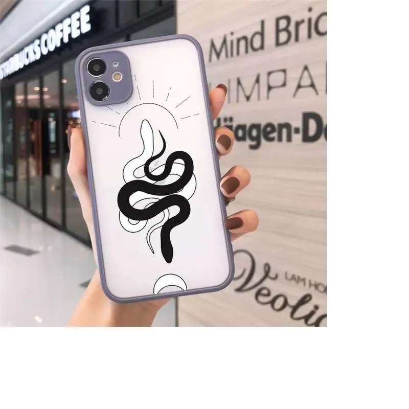 

Animal black snake Terrible horror Phone Cases Matte For iPhone 12 Mini 11 Pro XR XS Max 7 8 Plus X Hard PC Back Cover