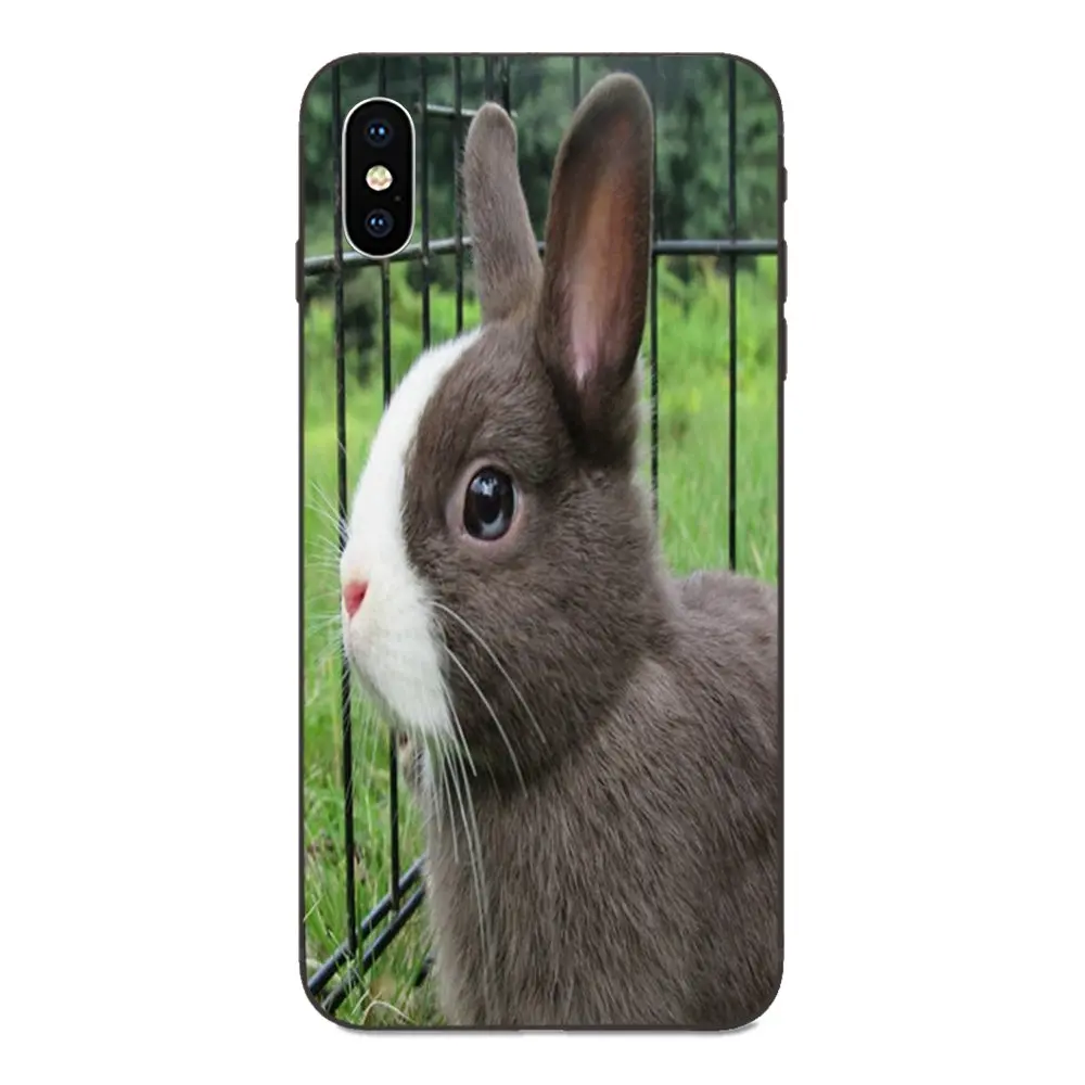 За счет складки мягкая модная сотового телефона чехол с кроликом Банни Двойной