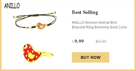 ANILLO для женщин Сова серьги/браслет золотой цвет богемы животных нержавеющая сталь нейлон тканые Шарм регулируемый комплект ювелирных изделий