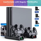Вертикальная подставка для PS4ProSlim, зарядное устройство для двух контроллеров, охлаждающая док-станция, игровой держатель для Sony Play Station PS 4, аксессуары