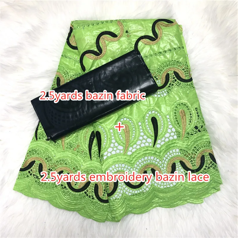 

100% Cotton Embroidery Bazin Riche Brocade Lace Fabric with Good Smelling African Bazin Brode Lace Fabric for Women Dress