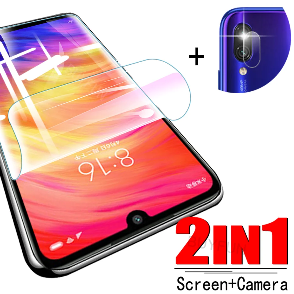 Гидрогелевая пленка 2 в 1 для камеры Redmi Note 5 7 7Pro экрана Redmy 7S 8 Pro 8T не стекло |