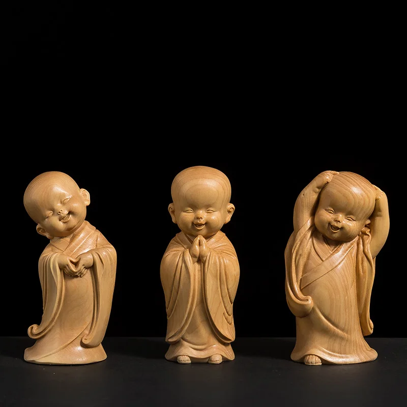 

Самшит творческие культурные подарки Коллекция путешествий китайский дзен буддийский монах резьба ремесла чай домашнее животное маленьки...