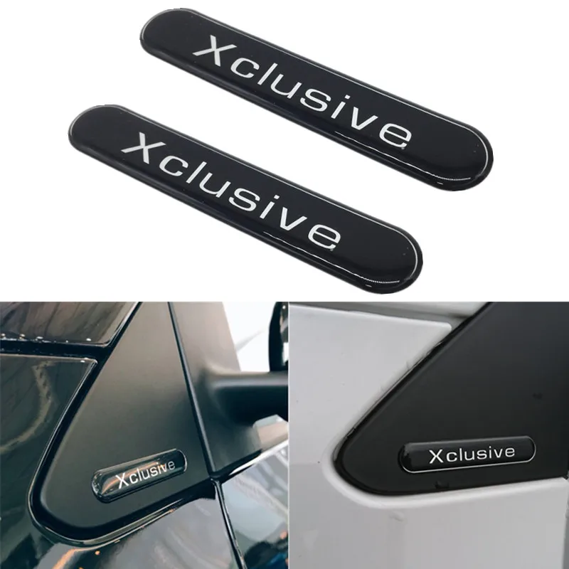 2Psc 3D Gel Xclusive Emblem Badge Log Waterproof Car Stickers DIY Body Side Mirror Decal Universal For Benz Smart Brabus Fortwo - купить по