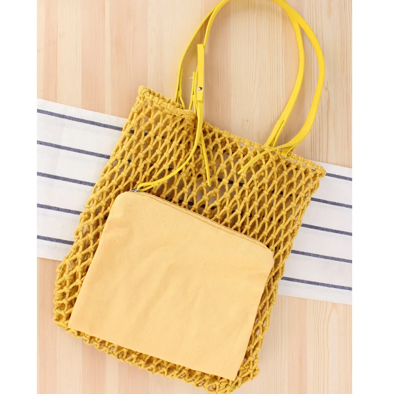 

Lovevook women shoulder bags woven bags for summer beach bag for travel large totes luxury handbag designer cotton rope Bohemia