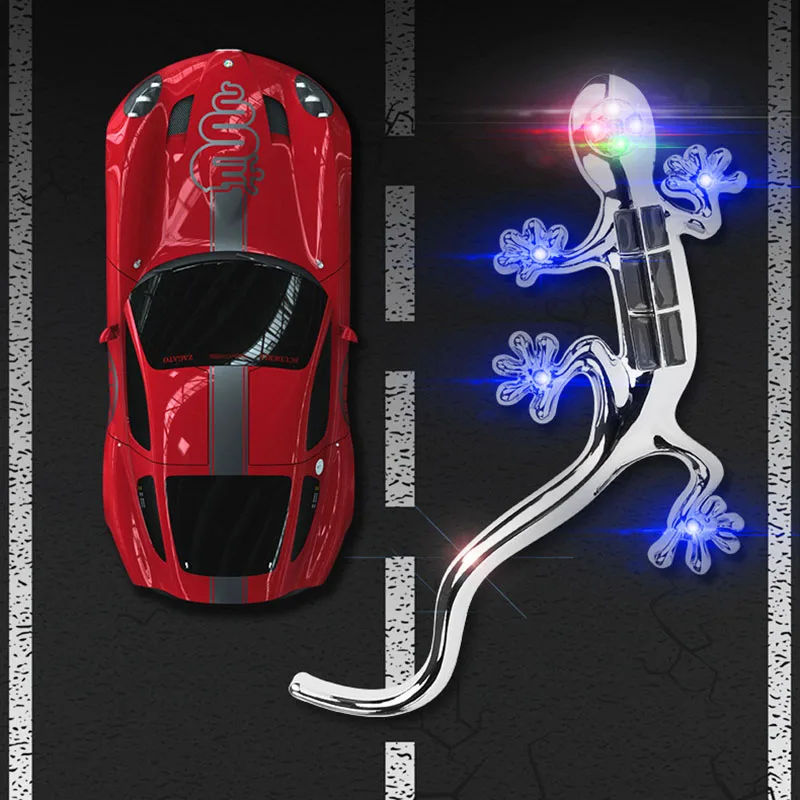 Gecko 8 LED Solar Power Flash Alarm Warning Light Auto Sticker Decoration Lamp for Motorcycle Automobiles Car Styling | Автомобили и