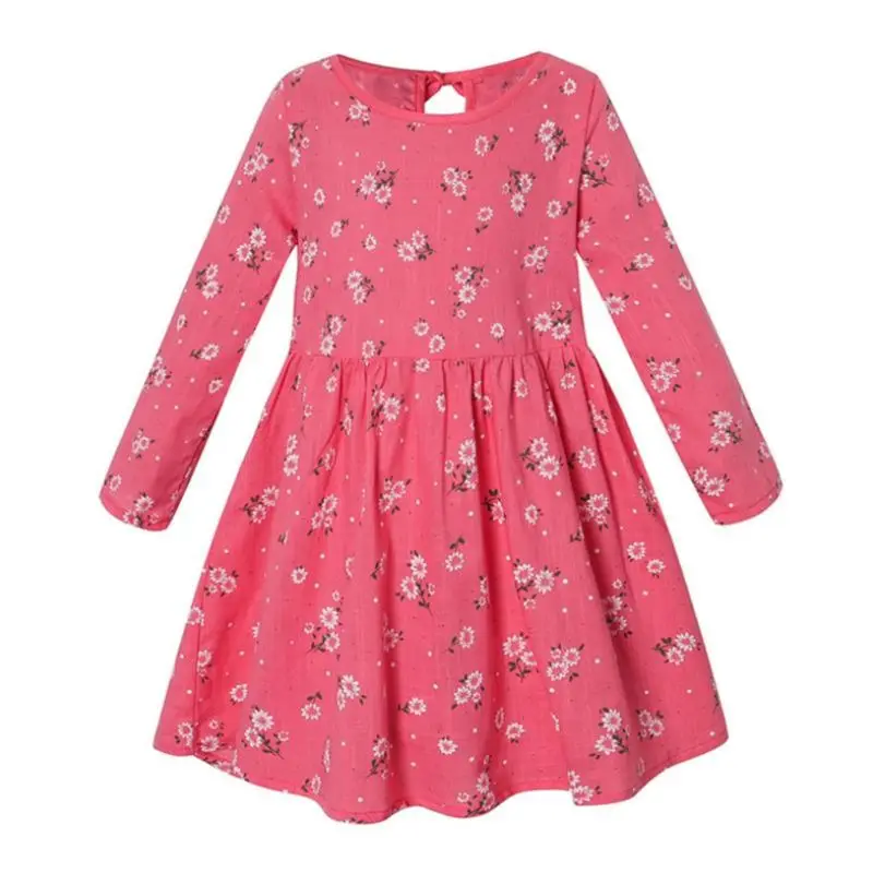 Коллекция 2021 года весенне-осенние платья с принтом для девочек Хлопковое платье