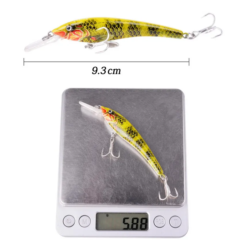 1 шт. Minnow 9 5 см 8 г рыболовные приманки воблер 6 # крючки 3D глаза Crankbaits Isca
