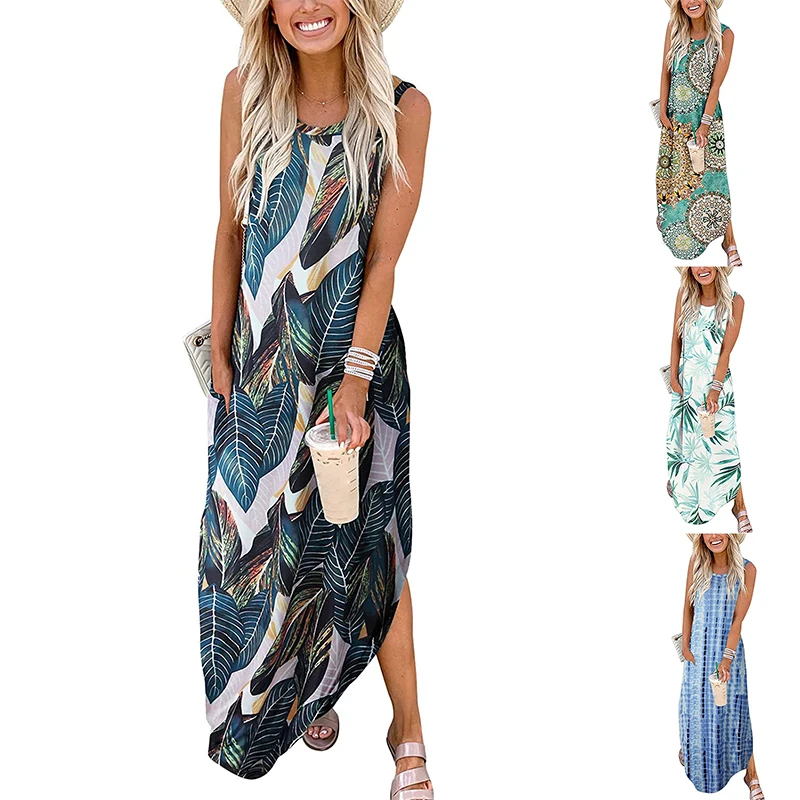 

2021 Spring New Bandage Dress Women Casual Short Sleeve Button Floral Print Dress Eaeovni For Woman Summer Holiday Style Dress