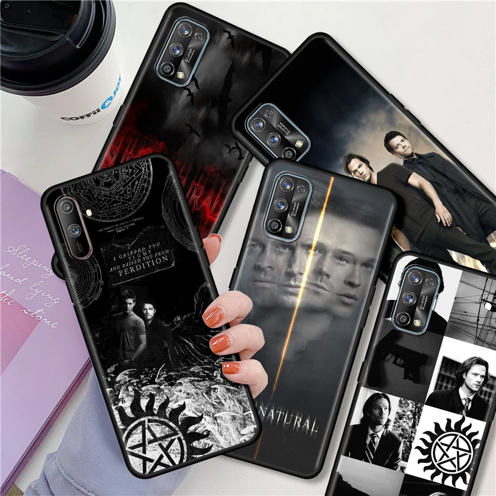 

For Realme 6 8 7 Pro C3 C21 XT 5 GT Neo C25 C20 X50 7i C15 C11 Black Soft Phone Case Luxury Back Cover Supernatural TV Show Capa
