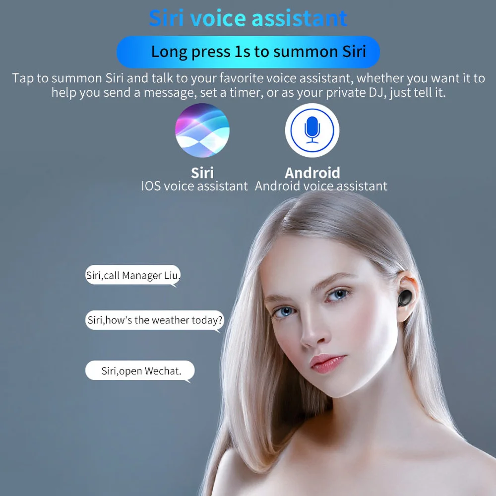 Наушники-вкладыши TWS Bluetooth наушники V5.0 9D стерео Беспроводной спортивные