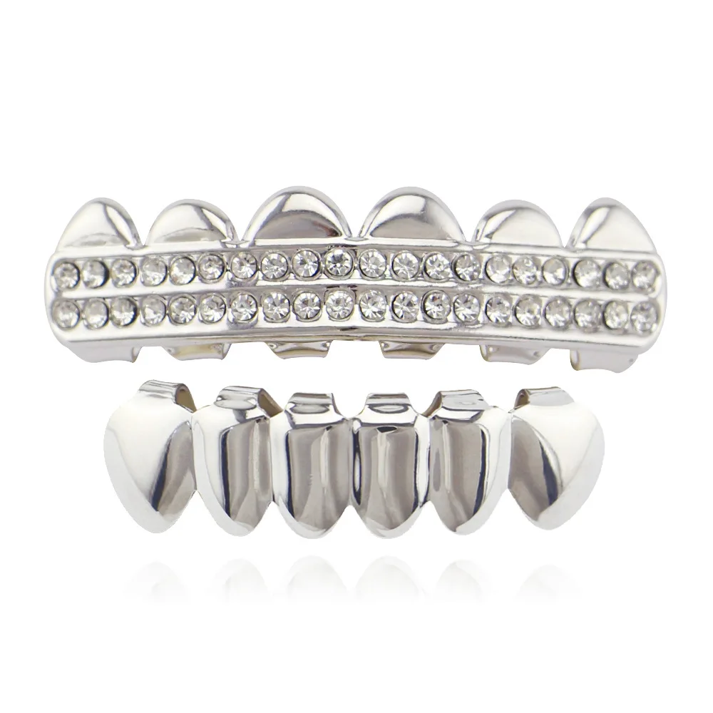 Счастливый сын хип хоп ЗУБЫ Grillz Кристалл Панк мужчины Bijoux верх и низ зубные грили