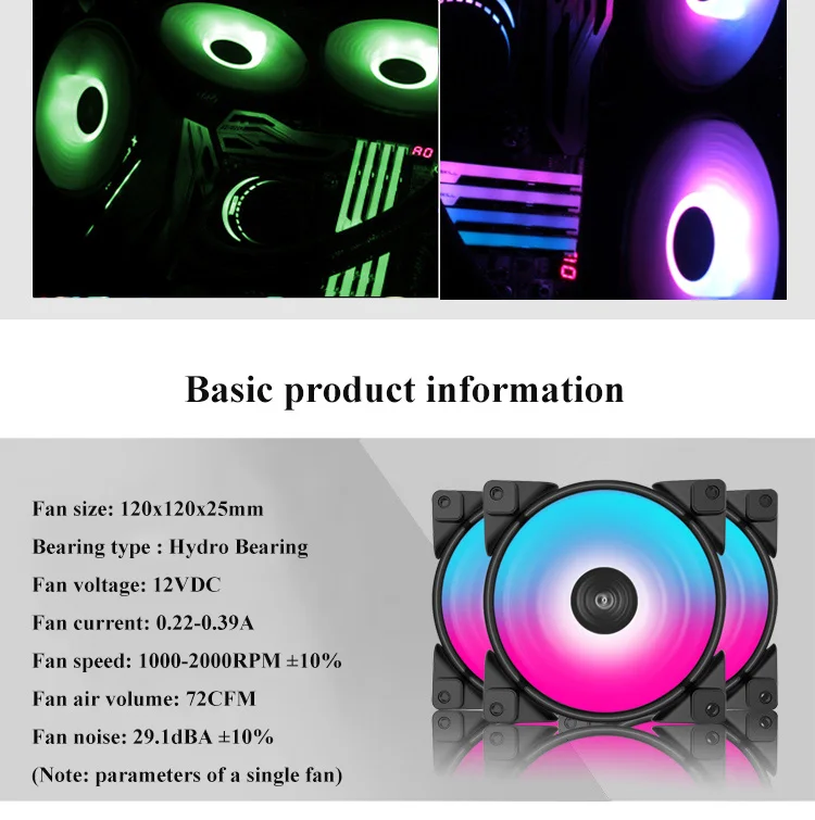 Pccooler компьютер чехол вентиляторы 120 мм/12 см вентилятор Cooler RGB 5V 3PIN/12V 4PIN 3 шт упакованы бесшумный вентилятор охлаждения для настольного компьютера