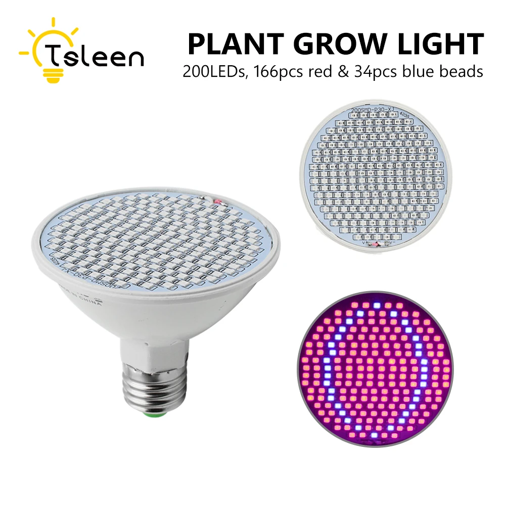 

2021 NEW 200leds Grow Light Full Spectrum Growth Lamp Flower house Phyto Led AC220V E27 Hydroponic Plant indoor veg cultivo Bulb