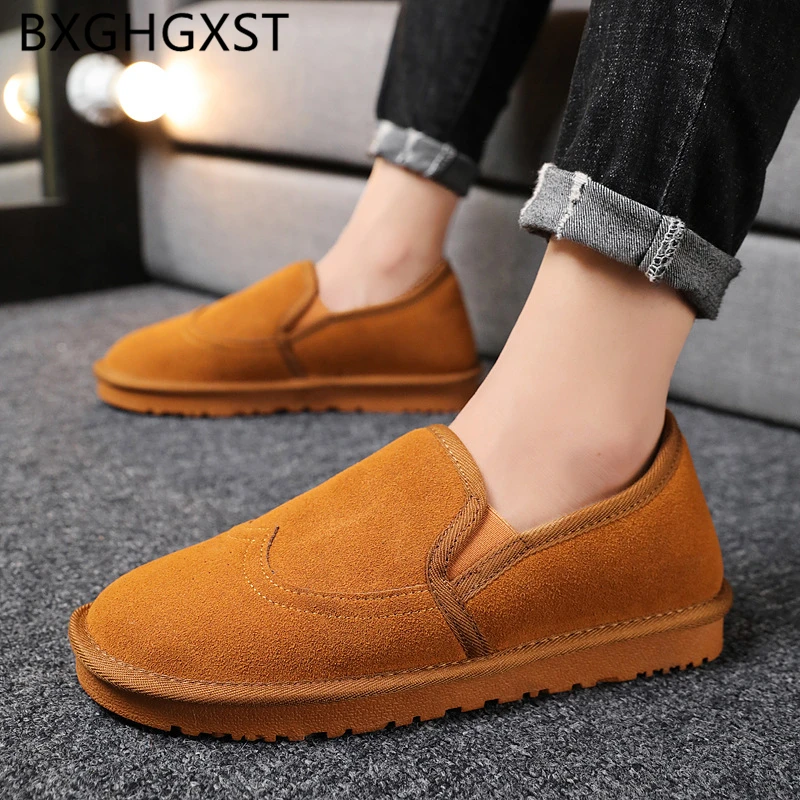 

Fashion Snow Boots Loafers Men Outdoor Winter Shoes Mens Boots Leather Slip On Shoes Men 2021 Ankle Boots Men Brand Shoes Buty
