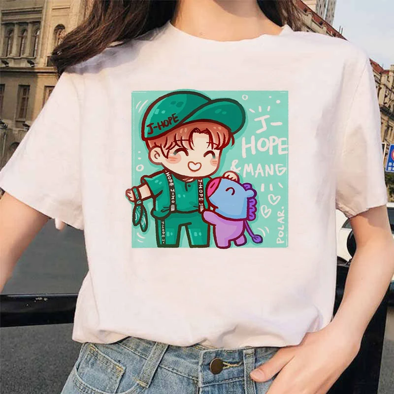 Bangtan футболка для мальчиков Женская Корейская стильная негабаритная Футболка kpop женская футболка ulzzang harajuku JIN SUGA J HOPE JIMIN V JUNGKOOK - Цвет: 1142
