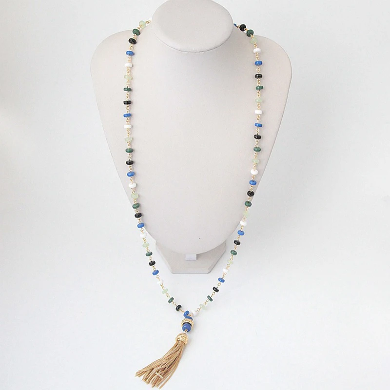 

Женское ожерелье с длинной цепочкой, винтажное ожерелье с кисточкой из пшеницы, корейский стиль, 2021
