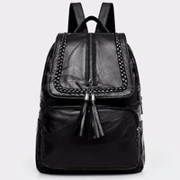 2020 womens leather backpack school bag classic black waterproof travel multi function shoulder bag