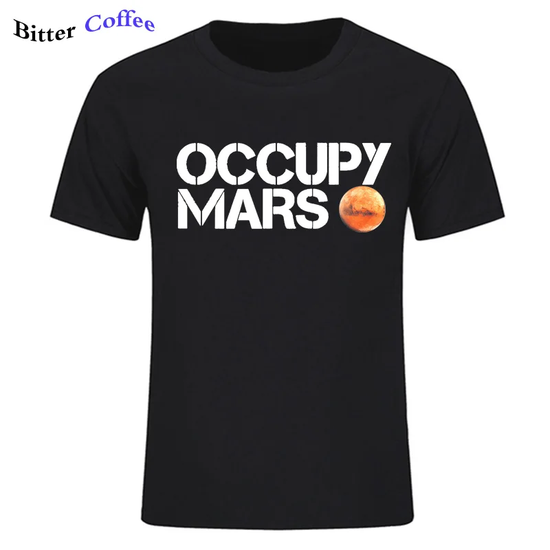 Новая мужская футболка Space X футболки Тесла повседневный Топ дизайн занимают Марс