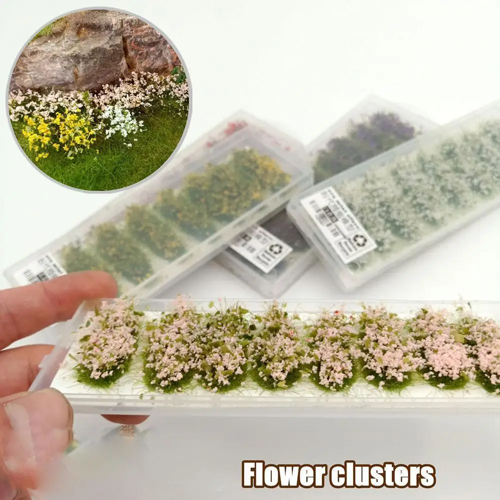 

DIY Miniature Landscape Material Long Green Leaf Flower Model Production Cluster Terrain Scene A Model Box Material 8pcs S0B3