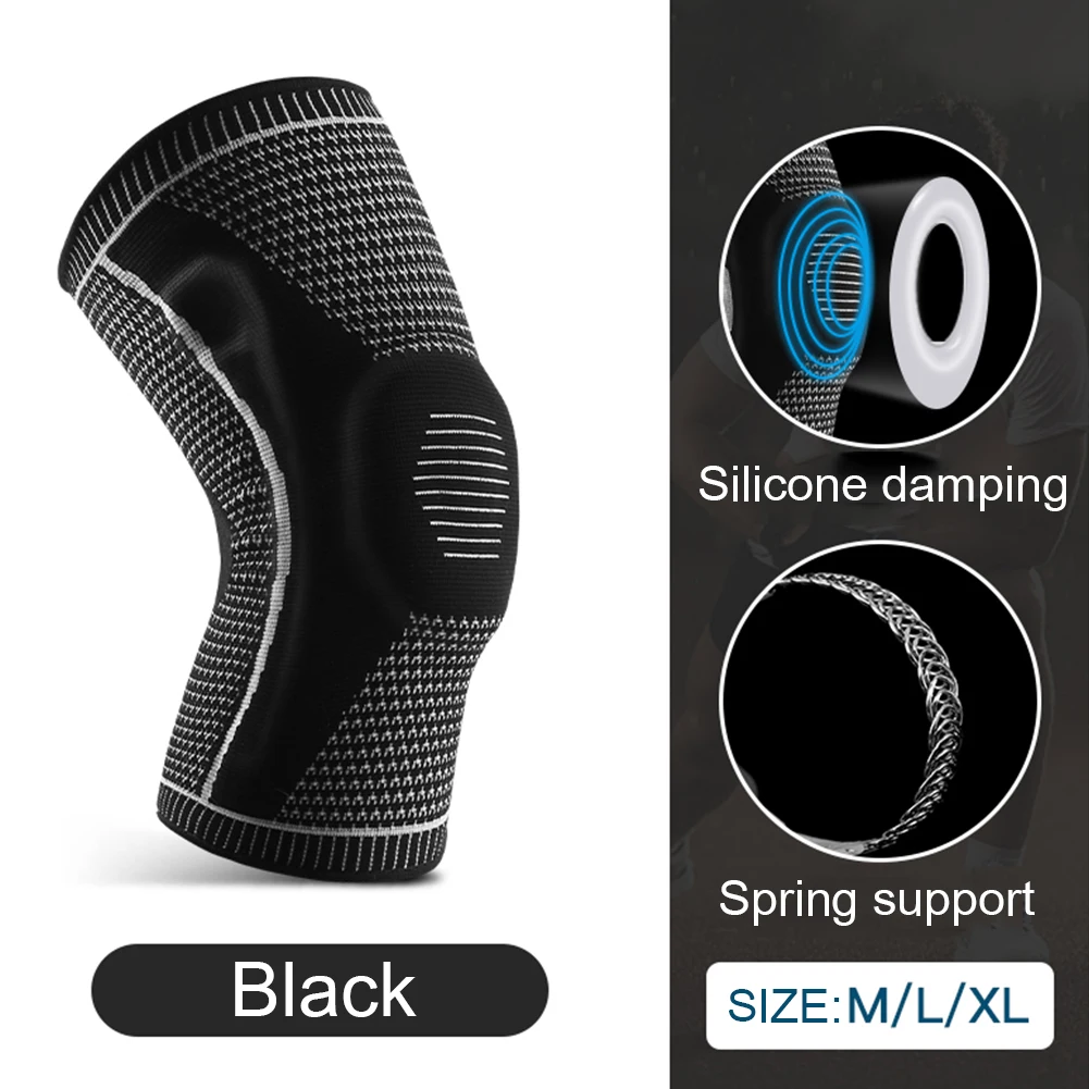 

1PCS Sport Knee Pad Outdoor Sport Compression Knee Pad Anti-slip Running Knitted Knee Brace Fitness Running Cycling Knee Pad