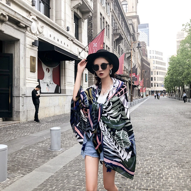 

Fashion Spring Autumn Women Cotton Linen Beach Hijab Scarf Shawls Wild Adult Street Casual Elegant Female Long Wraps Keep Warm