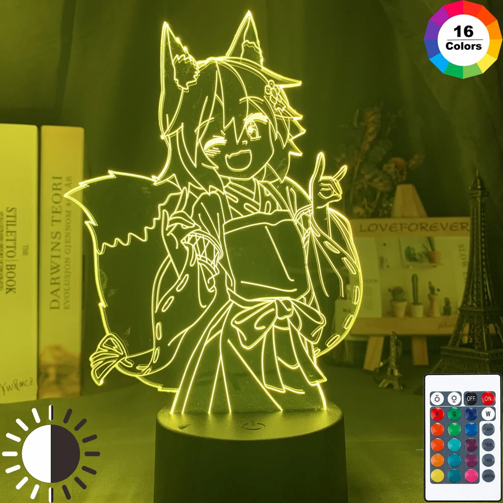 

3d лампа «Полезная лиса» Senko San, Ночной светильник, меняющий цвет, ночник с Usb-аккумулятором для девочек, декор для спальни, светильник льник Holo