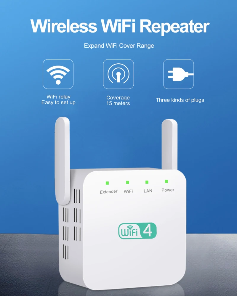 

Расширитель Wi-Fi Беспроводной Wi-Fi ретранслятор 300 Мбит/с усилитель Wifi длинного диапазона Wi-Fi усилитель сигнала WiFi дальняя удлинитель для голо...