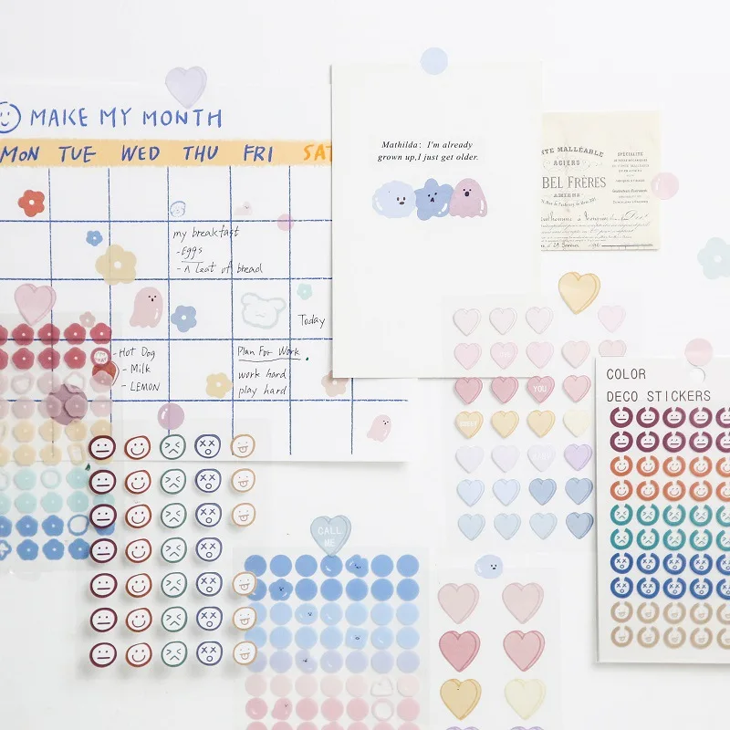 3 листа летняя серия милые декоративные наклейки с цветами и точками для домашних