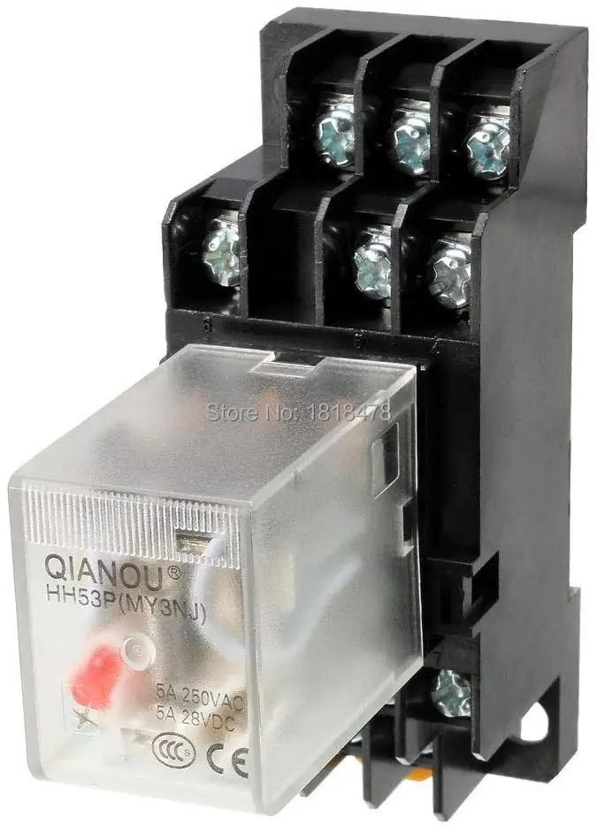 HH53P/MY3N-J AC110V 24V 12V 220V Красный индикаторный светильник 11 Pin 3P3T электромагнитное реле питания общего назначения+ Цоколь