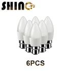 6 шт.лот Светодиодная свеча C37 5w B22 220v-240v 6000k для украшения дома