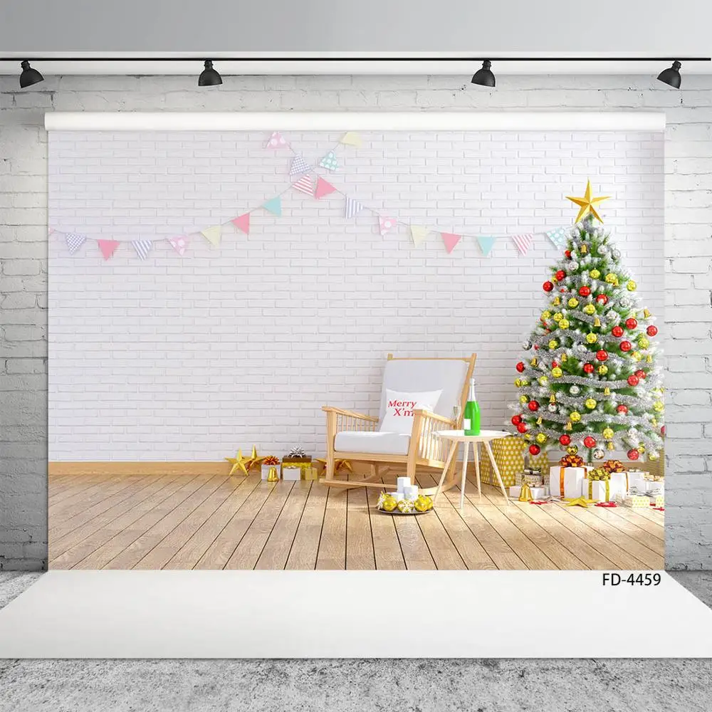 Виниловый фон для детской фотосъемки с изображением рождественской елки на