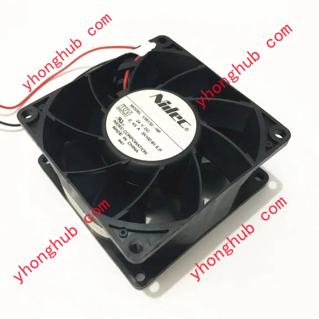 Двухпроводной Вентилятор охлаждения сервера Nidec V35132-16F DC 24V 0.45A 80x80x38 мм