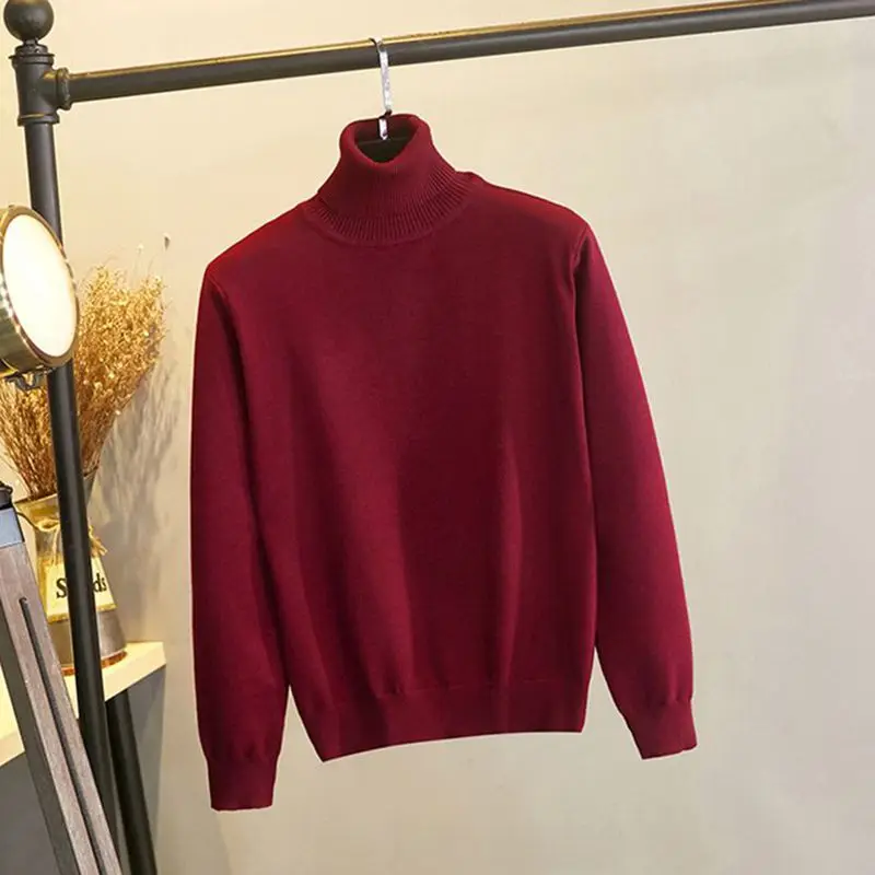 Wine Red 5609 GIGOGOU размера плюс M-2XL водолазка женский свитер вязаный пуловер, Рождественский свитер зимняя одежда мягкий джемпер Pull Femme Hiver - Цвет: Wine Red 5609