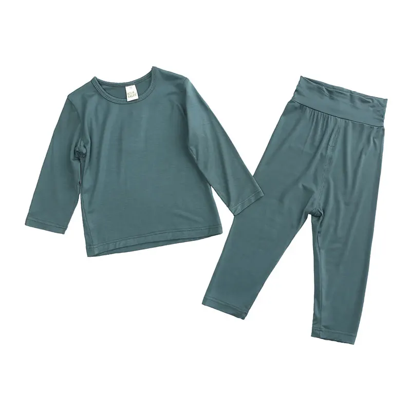 

Spring Autumn pajamas for teen girls Solid Color kids clothes boys pajamas sets Cotton Long Sleeve Tops+Pants children clothing