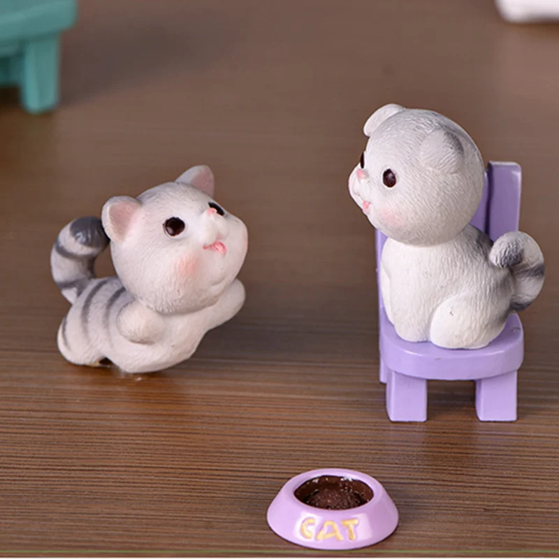 

Miniature Cat Figurine Model Fairy Micro Landscape Garden Decoration Kids Toy DIY Gardening Ornaments HK3