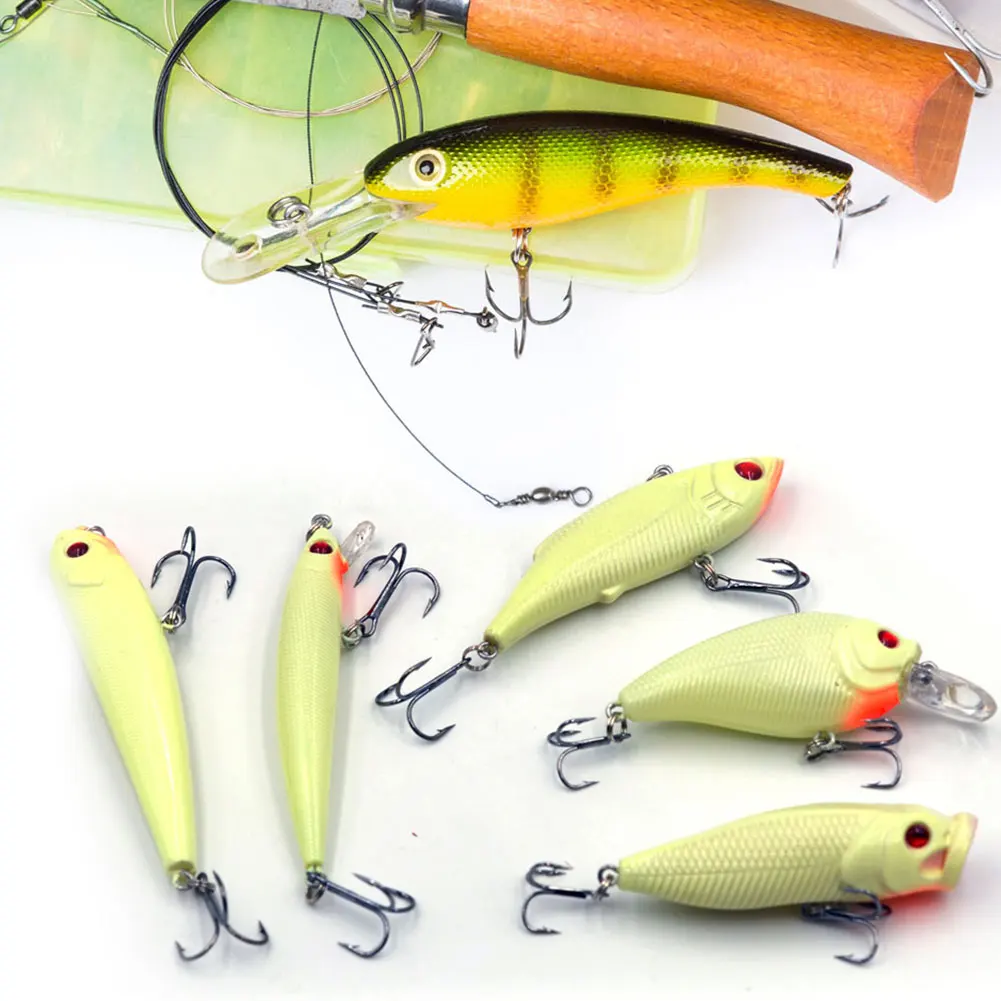 

Fishing Lures Kit Artificial Luminous Bait Fishing Tackle Set Hard Submerged Swimbait 5PCS Fishing lures Fishing tackle Goods