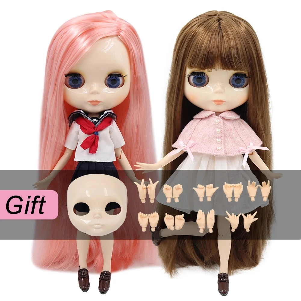 Ледяная кукла DBS Blyth joint body 1/6 bjd белая кожа блестящее лицо 30 см игрушка для девочек
