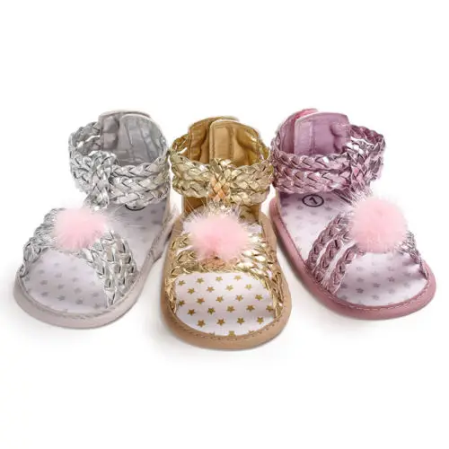 

Pudcoco Newborn Baby Girl Soft Sole Crib Shoes Infant Toddler Summer Sandals 0-18 Months