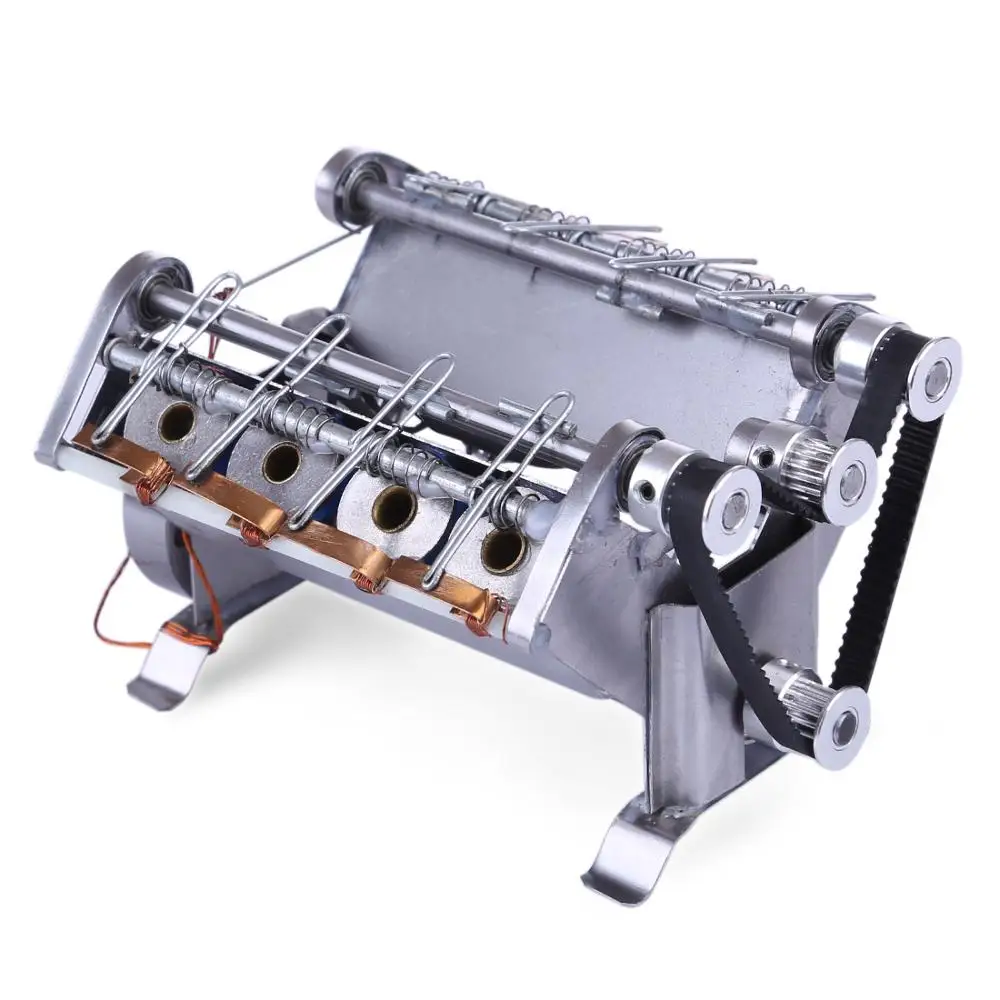 8 цилиндрическая форма V8 Высокоскоростная Модель двигателя Электромагнитный 8-цилиндровый двигатель автомобиля принцип работы ствол игрушка