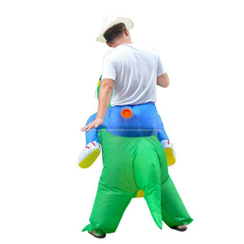 Надувная игрушка Хэллоуин Одежда для косплея зеленый динозавр взрослый костюм