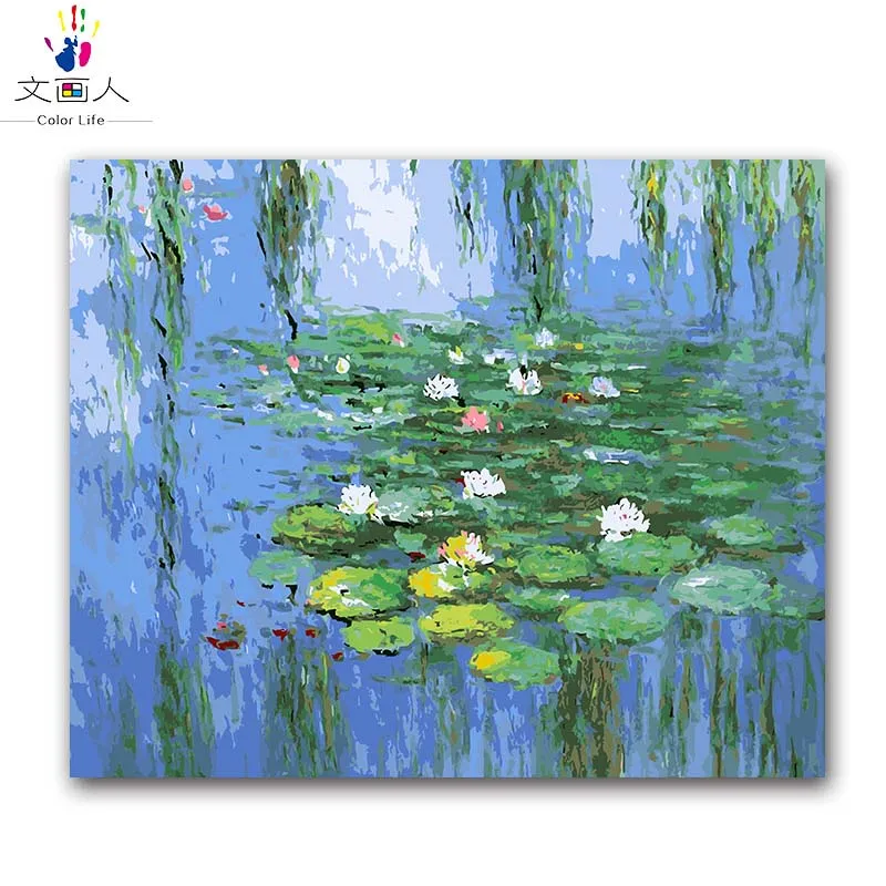 Растительный пейзаж цветы картина маслом водяные лилии картины сделай сам