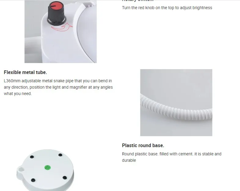 Белый цвет Светодиодная Косметическая настольная увеличительная лампа 5X