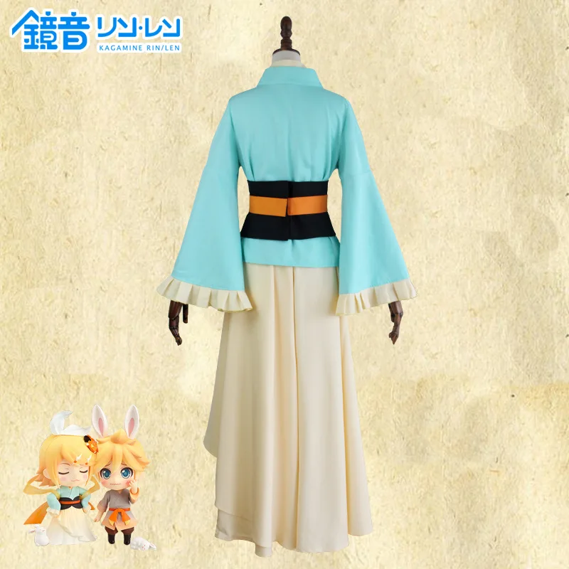 Костюм на Хэллоуин VOCALOID Kagamine Rin Len костюм для косплея из топа и шорт аниме